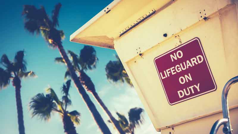 no lifeguard on duty sign