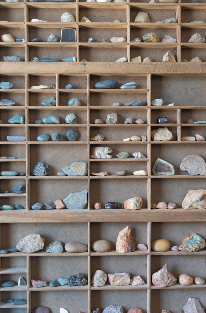 shelves for rock collection display