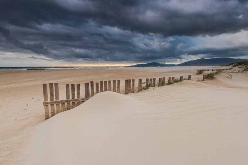 stormy beach conditions