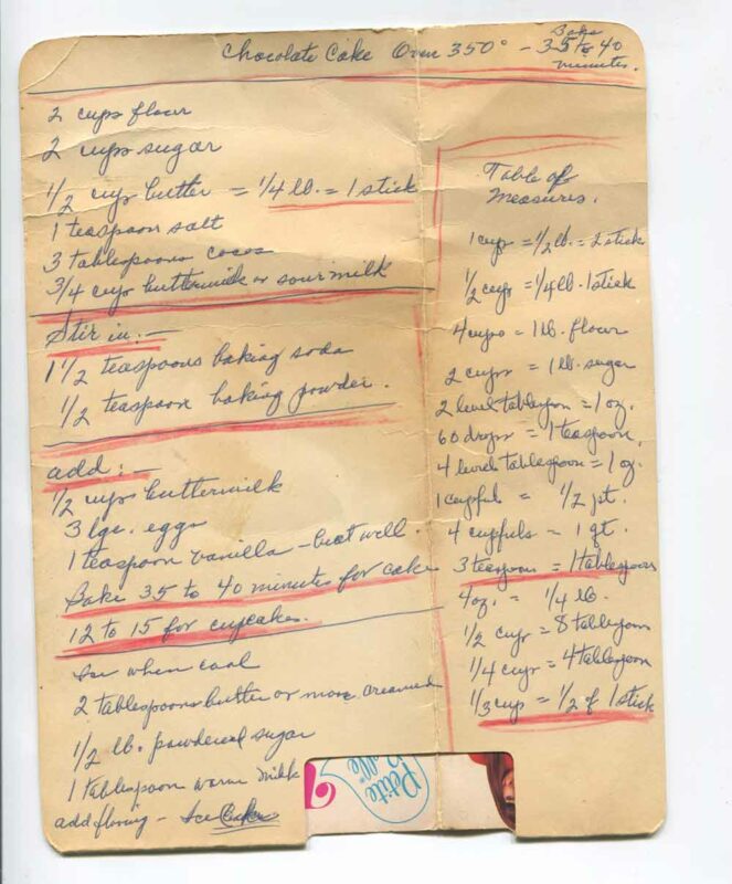 Aunt Vera Chocolate Cake Recipe