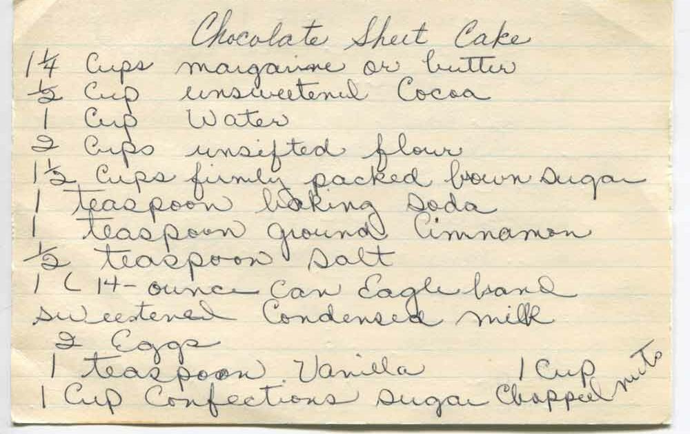Chocolate Sheet Cake Recipe