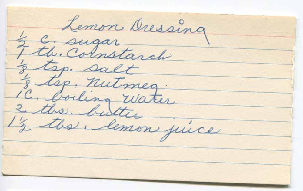 Lemon Dressing Recipe