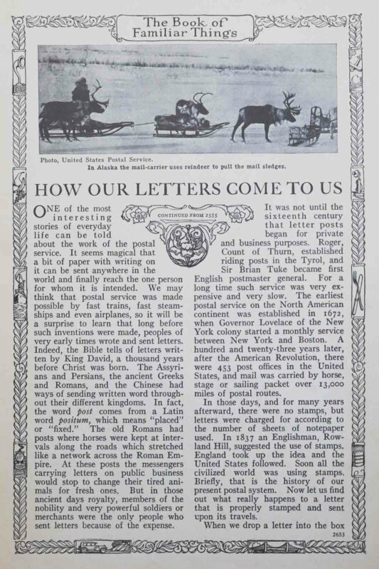 How Our Letters Come To Us 1926 Book Of Knowledge Webres