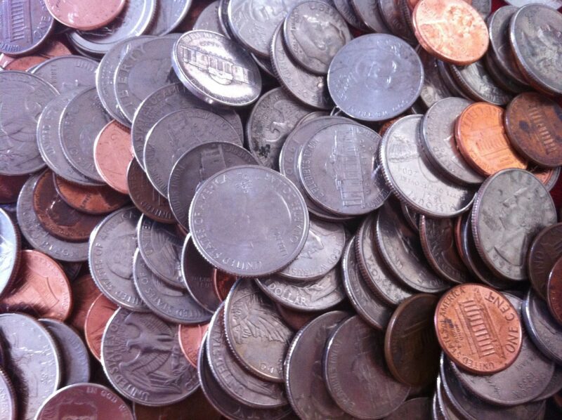 quarters dimes and pennies