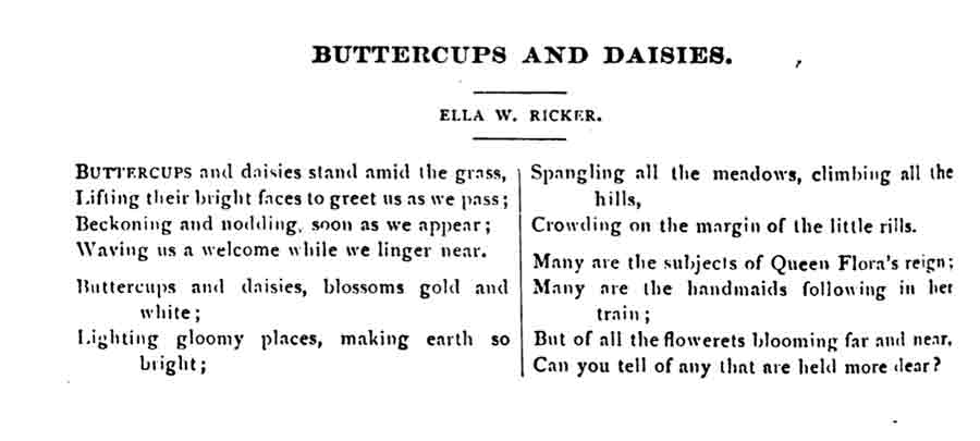 Buttercups And Daisies Ella W Ricker 1880 Golden Hours Webres