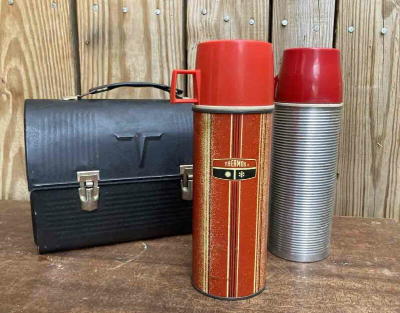 Vintage 1950s Thermos Lunchbox And Bottles