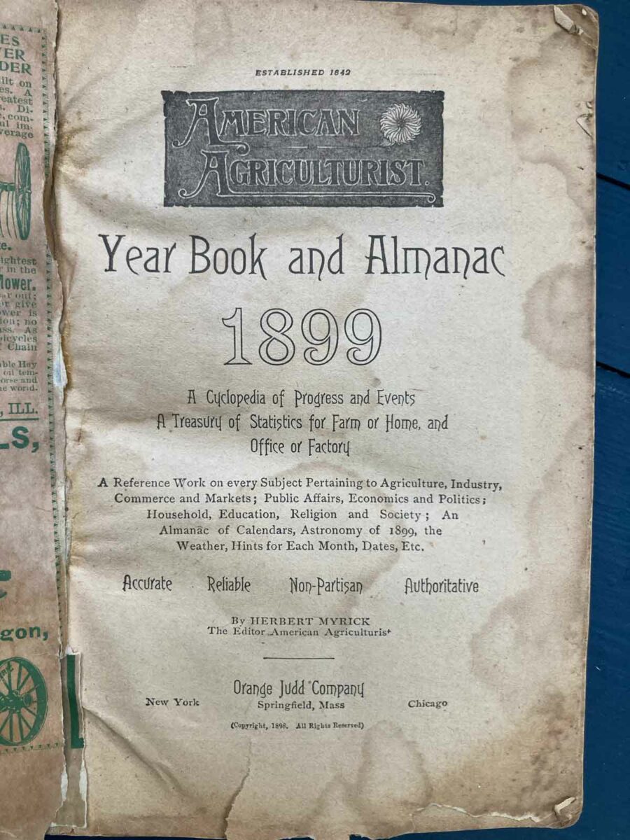 1899 Almanac Title Page