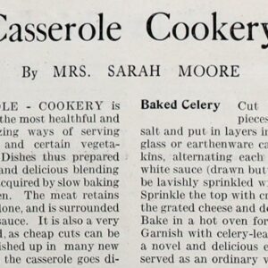 Casserole Cookery: 16 Casserole Ideas from 1923