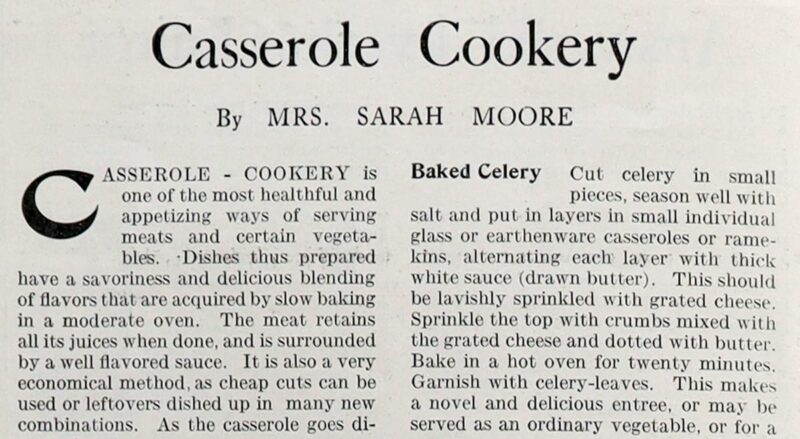 Casserole Cookery Sarah Moore